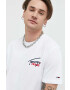 Tommy Jeans Памучна тениска в бяло с апликация - Pepit.bg