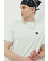 Tommy Jeans Памучна тениска в зелено с апликация - Pepit.bg