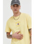 Tommy Jeans Памучна тениска в жълто с принт - Pepit.bg