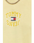 Tommy Jeans Памучна тениска в жълто с принт - Pepit.bg