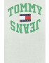 Tommy Jeans Памучна тениска в зелено с принт - Pepit.bg