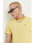 Tommy Jeans Памучна тениска в жълто с десен - Pepit.bg