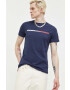 Tommy Jeans Памучна тениска в тъмносиньо с принт - Pepit.bg