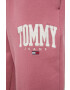 Tommy Jeans Панталон мъжки в розово с апликация - Pepit.bg