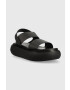 Tommy Jeans Сандали VOLUME SANDAL STRIPE в черно с платформа EN0EN02077 - Pepit.bg