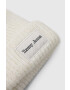 Tommy Jeans Шапка с вълна в бяло от плътен трикотаж - Pepit.bg