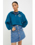 Tommy Jeans Суичър в тюркоазено с апликация - Pepit.bg