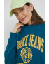 Tommy Jeans Суичър в тюркоазено с принт - Pepit.bg