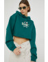 Tommy Jeans Суичър в зелено с качулка с апликация - Pepit.bg