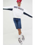 Tommy Jeans Суичър в бяло с апликация - Pepit.bg