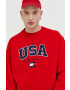 Tommy Jeans Суичър в червено с апликация - Pepit.bg