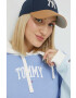 Tommy Jeans Суичър в синьо с качулка с десен - Pepit.bg