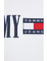 Tommy Jeans Суичър в бяло с апликация - Pepit.bg