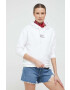 Tommy Jeans Суичър в бяло с качулка с принт - Pepit.bg