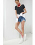 Tommy Jeans Суичър в бяло с качулка с принт - Pepit.bg