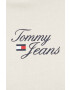 Tommy Jeans Суичър в бежово с качулка с принт - Pepit.bg
