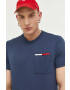 Tommy Jeans Тениска в тъмносиньо меланж на - Pepit.bg