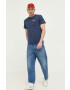 Tommy Jeans Тениска в тъмносиньо меланж на - Pepit.bg