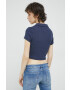 Tommy Jeans Тениска с яка в тъмносиньо - Pepit.bg