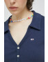 Tommy Jeans Тениска с яка в тъмносиньо - Pepit.bg