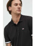 Tommy Jeans Тениска с яка в черно с апликация - Pepit.bg