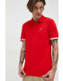 Tommy Jeans Тениска с яка в червено с апликация - Pepit.bg
