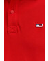 Tommy Jeans Тениска с яка в червено с апликация - Pepit.bg
