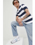 Tommy Jeans Тениска с яка в тъмносиньо с десен - Pepit.bg