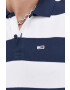 Tommy Jeans Тениска с яка в тъмносиньо с десен - Pepit.bg