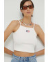Tommy Jeans Топ дамски в бежово - Pepit.bg