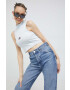 Tommy Jeans Топ дамски в синьо - Pepit.bg