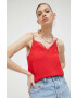 Tommy Jeans Топ дамски в червено - Pepit.bg