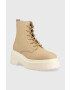 Tommy Jeans Боти LACE UP FESTIV BOOTS дамски в бежово EN0EN02133 - Pepit.bg