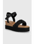 Toms Сандали Diana в черно със скосена платформа 10019754 - Pepit.bg
