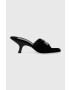 Tory Burch Чехли Eleanor Pave в черно с нисък ток - Pepit.bg