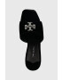 Tory Burch Чехли Eleanor Pave в черно с нисък ток - Pepit.bg