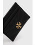 Tory Burch Кожен калъф за карти дамски в черно - Pepit.bg