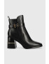 Tory Burch Кожени боти Multi Logo в черно с висок ток 143326 - Pepit.bg