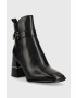 Tory Burch Кожени боти Multi Logo в черно с висок ток 143326 - Pepit.bg