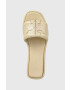 Tory Burch Кожени чехли 79985-200 в бежово Double T Sport Slide - Pepit.bg