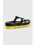 Tory Burch Кожени джапанки в черно с платформа - Pepit.bg