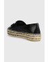 Tory Burch Кожени еспадрили 144346-006 в черно Platform Espadrille - Pepit.bg