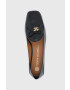 Tory Burch Кожени мокасини дамски в черно с равна подметка - Pepit.bg