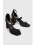 Twinset Кожени сандали в черно с висок ток 231TCT160 - Pepit.bg