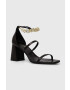 Twinset Кожени сандали в черно с висок ток 231TCT160 - Pepit.bg