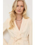 Twinset Сако с лен в жълто с едно копче с изчистен дизайн - Pepit.bg