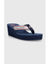 U.S. Polo Assn. Джапанки CHANY в тъмносиньо със скосена платформа CHANY003D - Pepit.bg