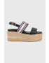 U.S. Polo Assn. Сандали LOREN в тъмносиньо със скосена платформа LOREN006D - Pepit.bg