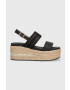 U.S. Polo Assn. Сандали LOREN в черно със скосена платформа LOREN006D - Pepit.bg