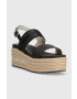 U.S. Polo Assn. Сандали LOREN в черно със скосена платформа LOREN006D - Pepit.bg